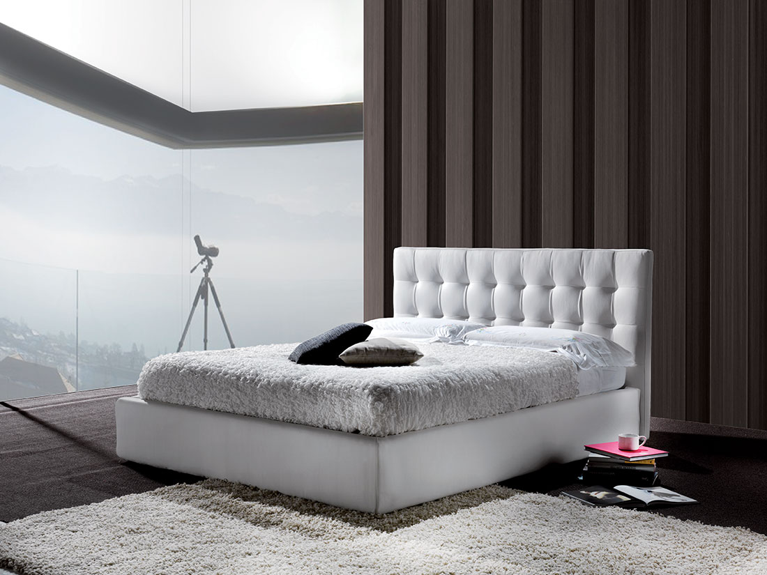 Malva upholstered double bed with storage box